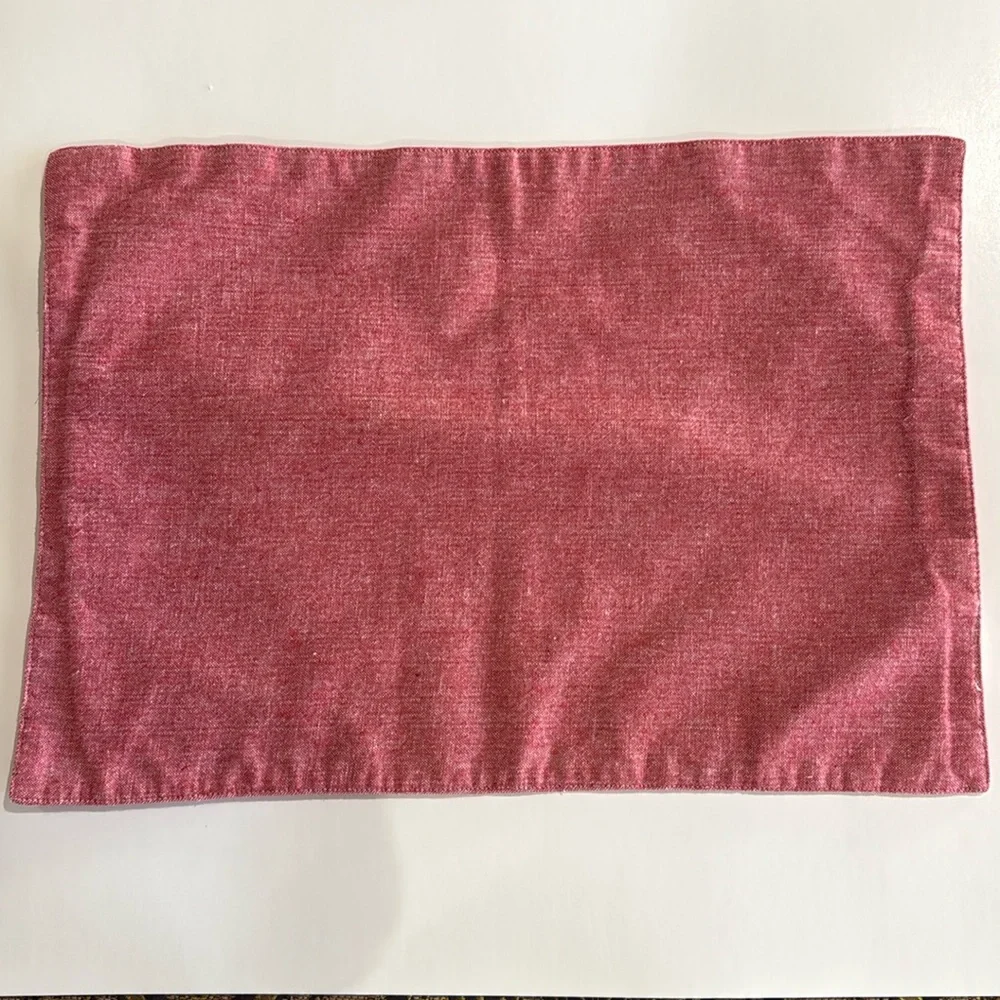 Aman Red Woven Farmhouse Textile Rectangular Placemats Set of 4